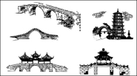 Chinese traditional architectural arch vector material