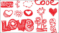 Hand-painted red heart - vector material