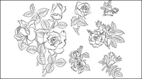 Hand-painted flowers material 04 - vector material