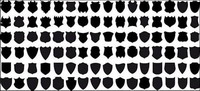 Series of black and white design elements vector material -14 (Shield)