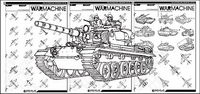 Line drawing fighter jets and tanks