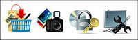 Shopping, photos, log, maintenance and other vector icon material