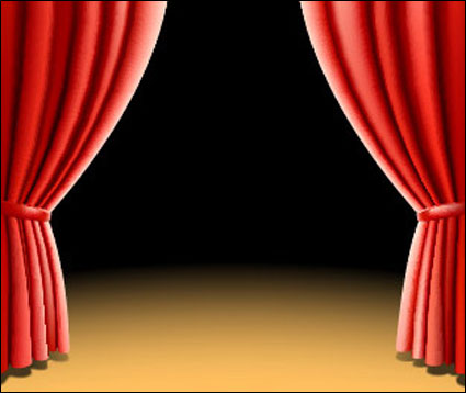 2 beautiful curtain vector of material