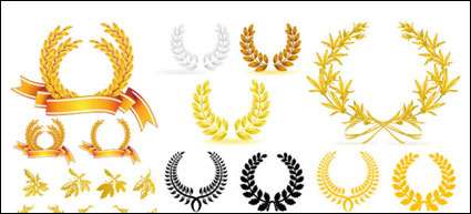 Golden olive branch vector of material