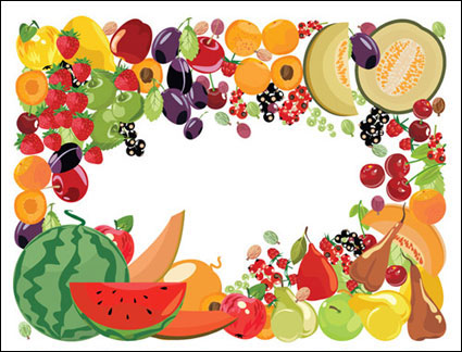 2 Fruit Border Vector