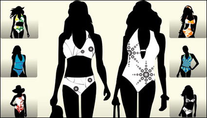 Models catwalk silhouette Vector