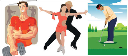 Sports figures vector material