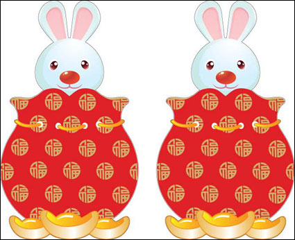 New Year rabbit vector material