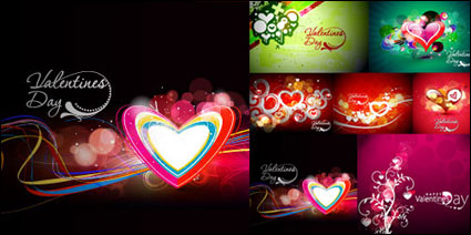 Colorful love cards vector material