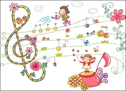 Lovely hand-painted wind vector 2