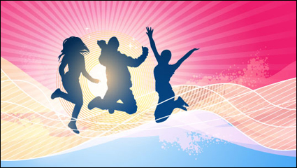 Dynamic trend of the flow line figure silhouette 02-- vector material