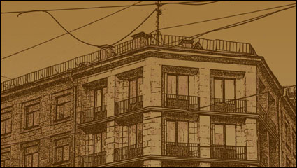 Exquisite European architecture decorative painting 05 - vector material