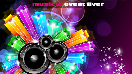 Brilliant dynamic music elements 05 - vector