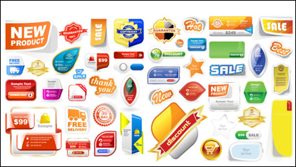 Store mall decorative graphics vector material