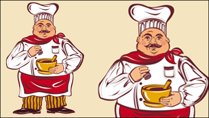Cartoon characters chef 03-- vector material
