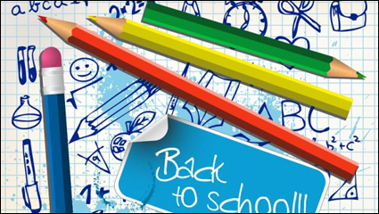 Stationery and hand-painted pattern - vector