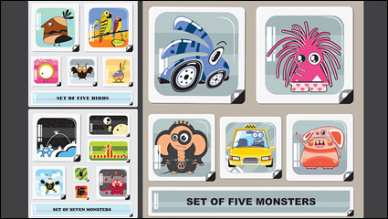 Cute cartoon pattern vector material