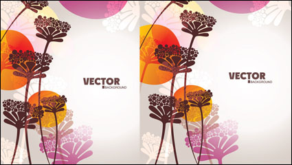 Lovely flowers vector material -4