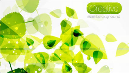 Spring green leaves 03-- vector material