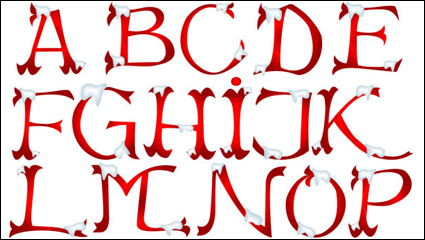 Christmas English font 04 - vector material