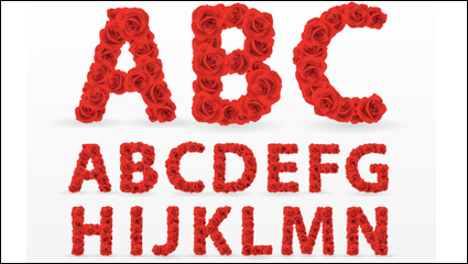 Flower font design 01 - vector material