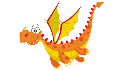 Cartoon dragon image 04 - vector