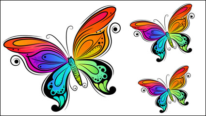 Colorful hand-painted illustrations 01 - vector material