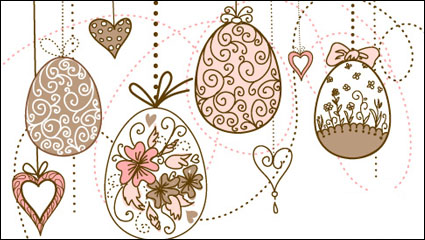 Hand-painted Easter pattern 03 - vector material