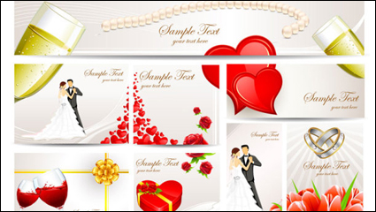 Exquisite wedding greeting card - vector material