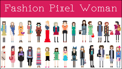 Cartoon character pixel art 04 - vector material