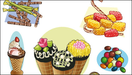 Cartoon pastry 02 - vector material