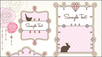 Cartoon cute lace 02 - vector material