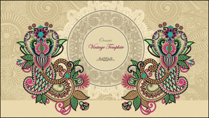 Exquisite pattern background 03 - vector material