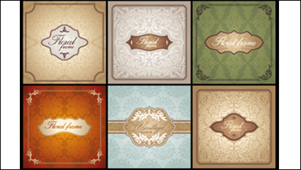 Classic floral card background 02 - vector material