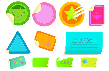 Vector decorative material posted notes