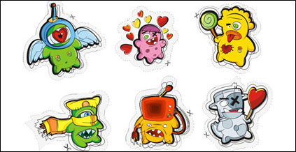 The trend of small monster icon vector material