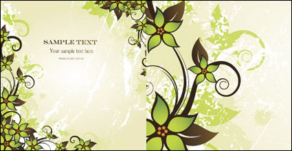 Beautiful green fashion pattern vector material