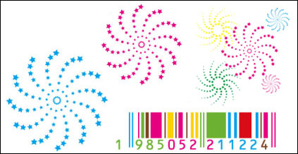 Rotating stars of color vector bar material