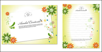 Lovely flowers, stationery and decorative cardboard material vector