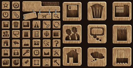 Wood icon vector material