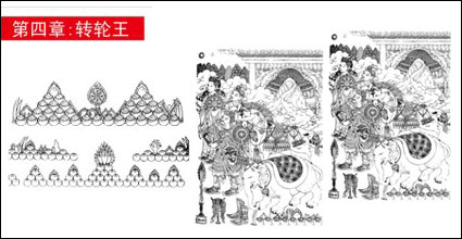 Buddhist artifacts vector diagram