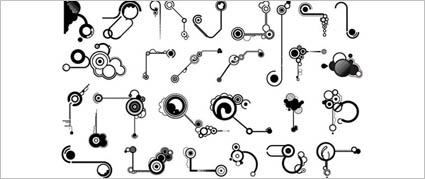 Series of black and white design elements vector material -11 (line shape)