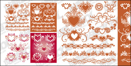 Accommodates a heart-shaped pattern with lace material element vector