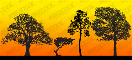 tree silhouettes vector material