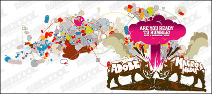 Rhino theme trend vector illustration