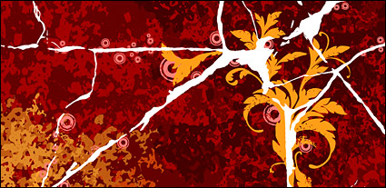 Vector material cracks and flowers
