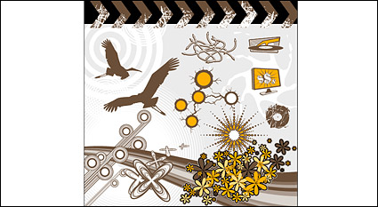 Birds, flowers, monitors