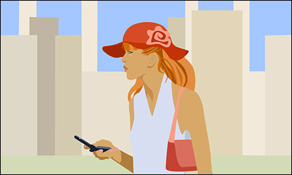 Vector material urban women