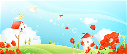 Fantasy Flower scenery vector material