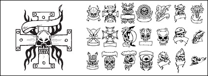 Cool skull element vector material